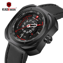 KADEMAN 663 Creative Military Sport Men Watch Luxury 2019 Top Brand Waterproof Calendar Leather Male Clock Quartz Wristwatch